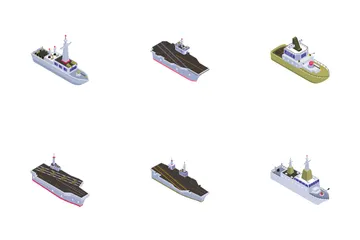 Navy Military Boats And Aircraft Carriers Icon Pack
