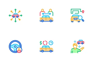 Negocio de coche compartido Icon Pack