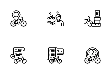 Negócio de compartilhamento de bicicletas Pacote de Ícones