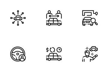 Negócio de compartilhamento de carros Pacote de Ícones