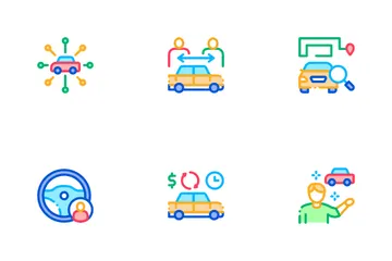 Negócio de compartilhamento de carros Pacote de Ícones