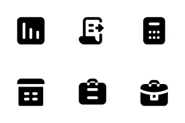 Negócios e Gestão (Sólido) Pacote de Ícones