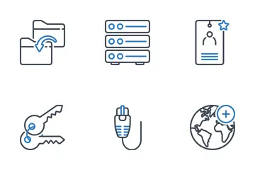 Network And Security  2 Color Line Icon Pack