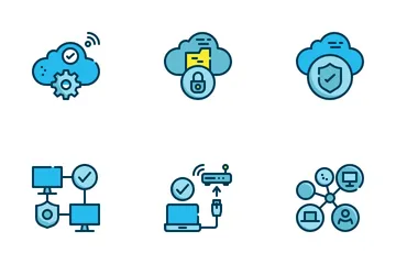 Network Connection Technology Icon Pack