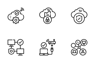 Network Connection Technology Icon Pack