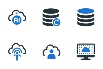 Network Server Cloud Technology Icon Pack