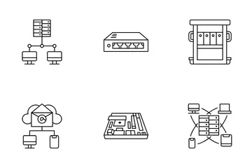 Netzwerkhosting und Server Symbolpack