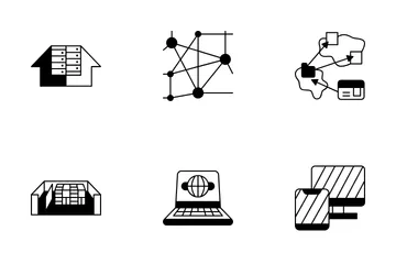 Netzwerkhosting und Server Symbolpack