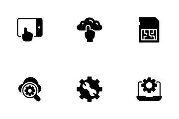 Netzwerk- und Cloud-Computing Symbolpack