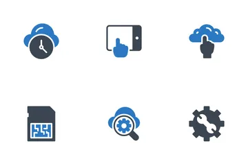 Netzwerk- und Cloud-Computing Symbolpack