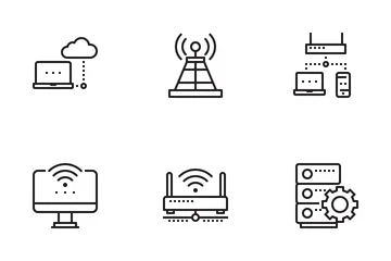 Netzwerk und Datenbank Symbolpack