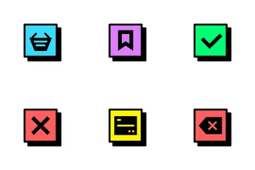 Neubrutalism Set Icon Pack