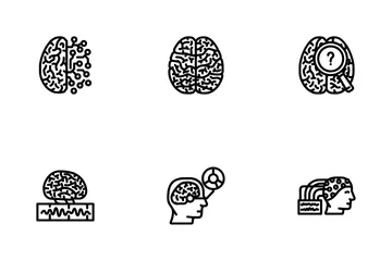 Neuroscience Cerveau Docteur Médical Pack d'Icônes