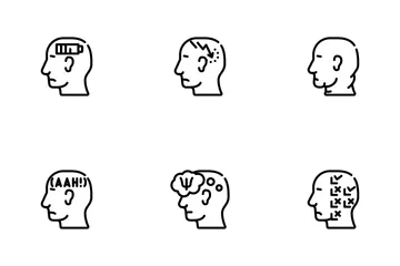 Problema cerebral com neurose Pacote de Ícones