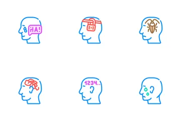 Problema cerebral de neurosis Paquete de Iconos