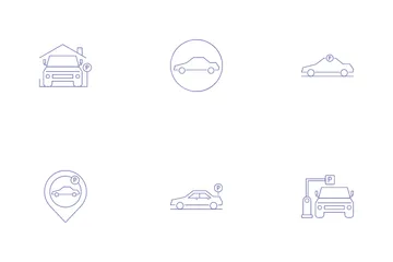 New Car Parking Icon Pack