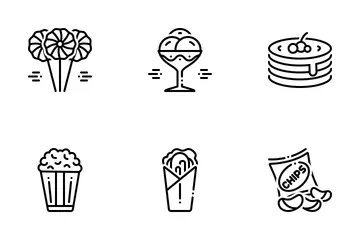 New Food 2 Line Icon Pack