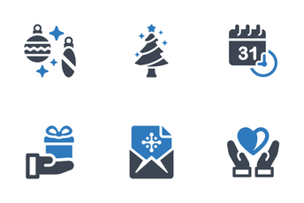 New Year And Christmas Icon Pack