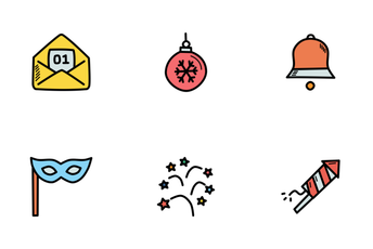 New Year Doodles Icon Pack