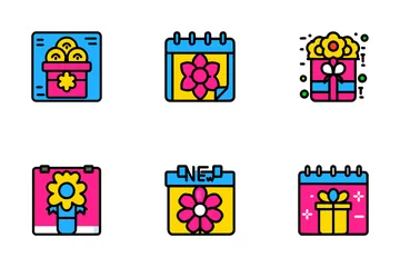 New Year Gifts Icon Pack