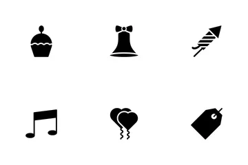 New Year Glyphs Icons Icon Pack