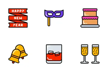 New Years - Bright Fill Icon Pack