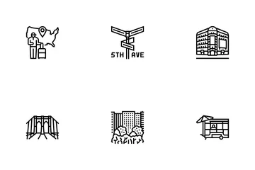 New York American City Landmarks Icon Pack
