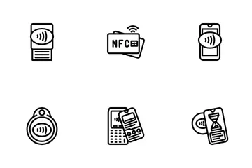 NFC 기술 비접촉식 아이콘 팩