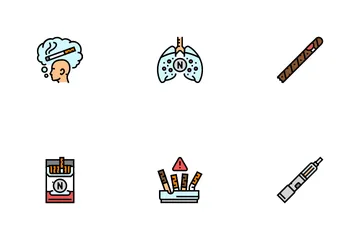 Nicotine Cigarette Tobacco Smoke Icon Pack