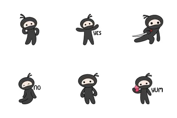 Conjunto Ninja Pegatina Icon Pack