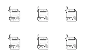 Nombres de extensiones de archivos Vol 1 Paquete de Iconos