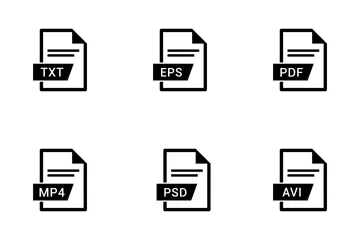 Nombres de extensiones de archivos Vol 4 Paquete de Iconos