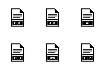 Nombres de extensiones de archivos Vol 5 Paquete de Iconos