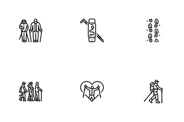 Nordic Walking Exercise Outdoor Icon Pack