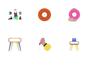 Nostalgia retro renacimiento Paquete de Iconos