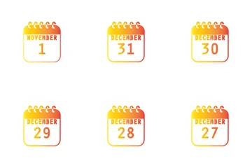 November And December Calendar Icon Pack