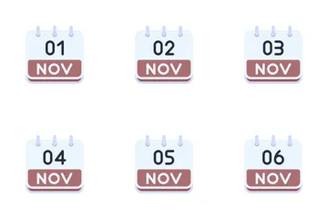 November Calendar Icon Pack