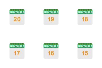 November Calendar Icon Pack