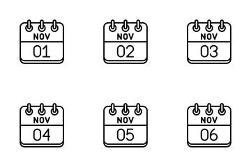 November Calendar Icon Pack