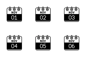 November Calendar Icon Pack