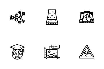 Nuclear Energy Engineer Atom Icon Pack