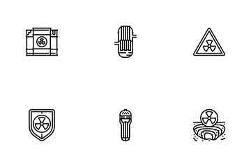 Nuclear Energy Power Plant Icon Pack