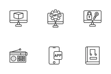 Nuevos medios de comunicación Paquete de Iconos