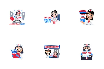 Nurse Stickers Collection Icon Pack