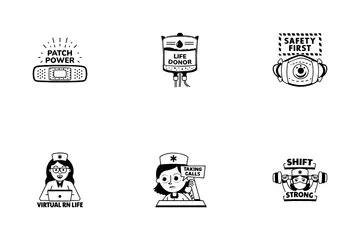 Nurse Stickers Collection Icon Pack
