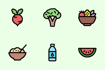 Cibo nutrizionale Icon Pack