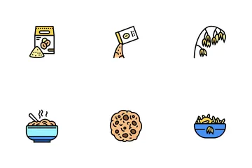 Oatmeal Nutrition Icon Pack