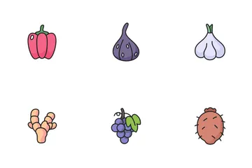 Früchte und Gemüse Symbolpack