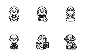 Profession 1 Femme Icon Pack