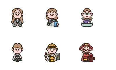 Occupation 1 Woman Icon Pack